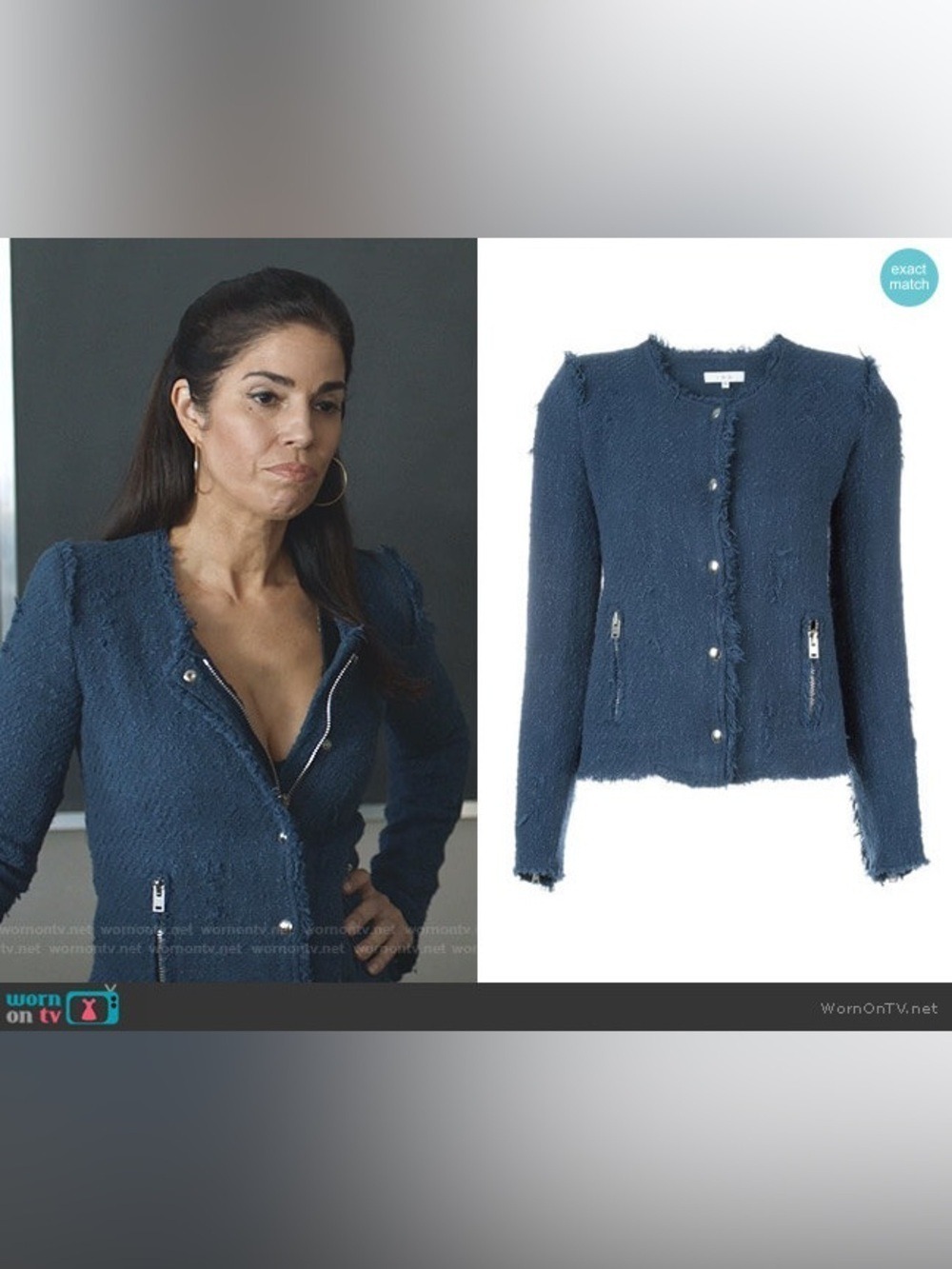 IRO Agnette Tweed Jacket Blue Large